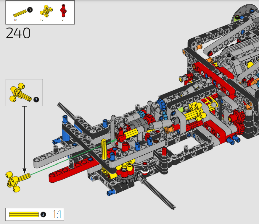 LEGO Technic 42143 Ferrari Daytona SP3 building instruction Step 240