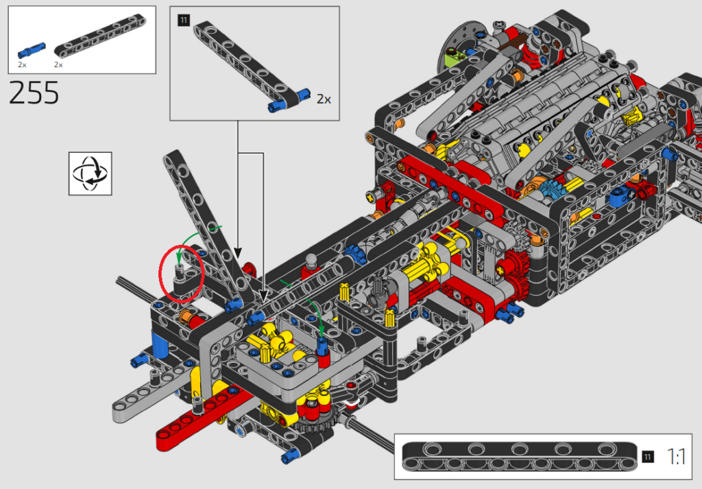 LEGO Technic 42143 Ferrari Daytona SP3 building instruction Step 255